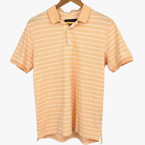 rag & bone Other - Rag & Bone Size M Polo Shirt Orange Striped Short Sleeve Collared Cotton Blend